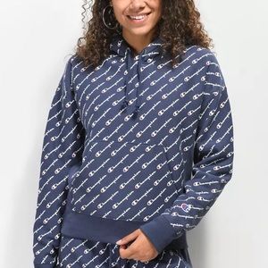 🍂Champion Blue Reverse Weave Hood, sz small🍂